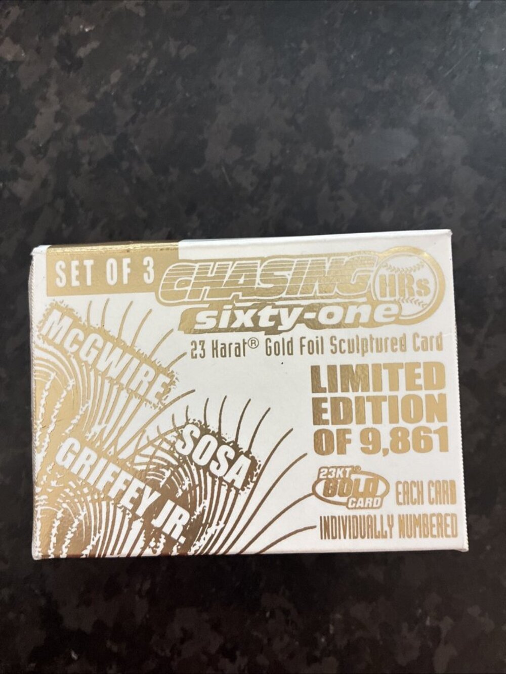 Chasing 61 MCGWIRE, SOSA, GRIFFEY JR 23 K Gold Foil cards Limited Edition
